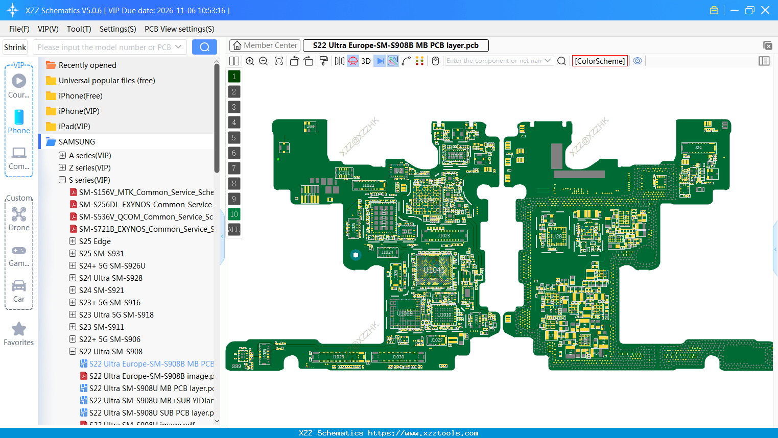 SAMSUNG S22 Ultra Europe-SM-S908B MB PCB Layer